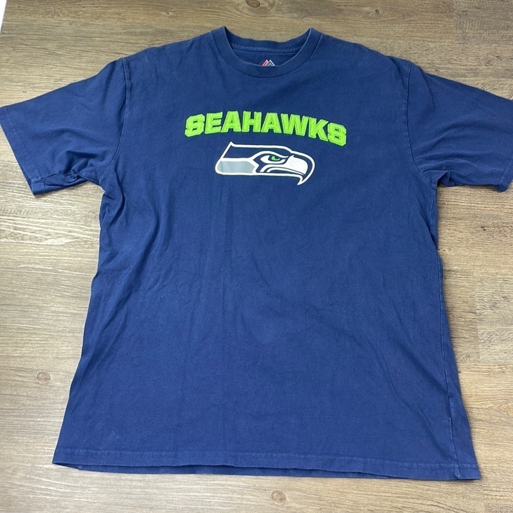 Seahawks Men’s Navy Blue Short Sleeve Tee Short, size XL